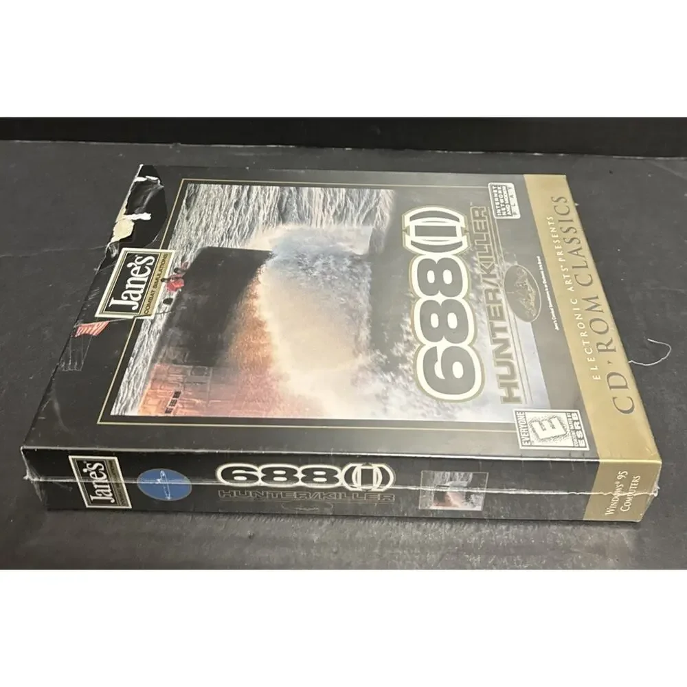 Jane's Combat Simulation 688(I) Hunter/Killer Sub PC CD-ROM Sealed Box Damage